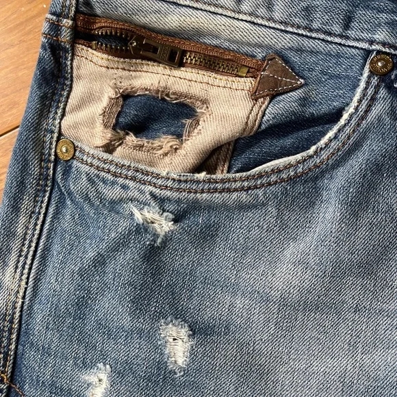 Men's Zara Blue Distressed Jeans - Picture 3 of 7